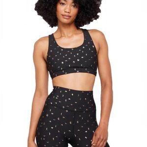 Spiritual Gangster Legging & Bra set in Moon Phase Gold Foil Print- XS